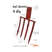 Ahşap Saplı Bel Çapa Belleme Bel Küreği Bahçe Belleme 4 Diş Kuvet