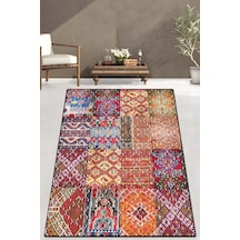 Chilai Home Eclectic Djt Modern Tasarım Yıkanabilir Kaymaz Taban Halı, Salon Halısı , Dekoratif Halı Çok Renkli