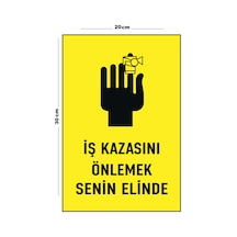 Metal İş Kazasını Önlemek Senin Elinde 20cm X 30cm A4 Büyüklüğünde Uyarı Levhası Yönlendirme Tabela