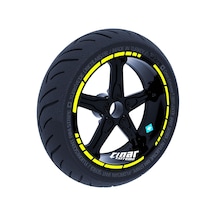 Floresan Sarı Moto GP Stili Jant Şeridi Sticker Çınar Extreme