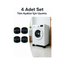 Kaymaz Tabanlı 4 Adet Makine Ayak Yükseltici Siyah
