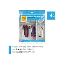 4'Lü Askılı Vakumlu Poşet Seti 2L 2Xl