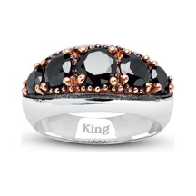 Kuyumcudukkanı Siyah Zirkon Taşlı Bronz Parçalı Elyapımı Gümüş Erkek Yüzük-60014-w-blk 24 Beyaz