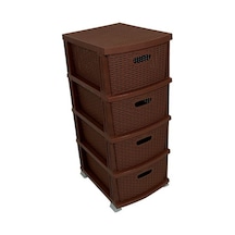 4 Katlı Hasır Rattan Komidın