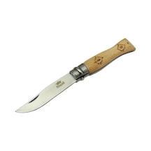 T0221 Bahçe Çakı 16 Cm - Ahşap Sap, Bilezikli, Kılıflı Çok Renkli
