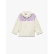 Koton Uzun Kollu Yarım Fermuarlı Dik Yaka Peluş Sweatshirt Ekru 6wmg10009ak Ekru Koton Uzun Kollu Yarım Fermuarlı Dik Yaka Peluş Sweatshirt Ekru 6wmg10009ak Ekru