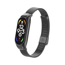 Xiaomi Mi Band 7 Uyumlu Metal Kordon Krd-06 - Siyah - T23886