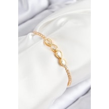 Mey İthalat Pirinç Zirkon Taşlı Sonsuzluk Model Gold Renk Asansörlü Kadın Bileklik - Özel Seri Meyeb689715795a19f36c1c028134 Altın