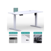 Karr Office O-Flex O1B8 Tek Motorlu Elektrikli Yükseklik Ayarlı Masa - 180X80 - Beyaz/B Beyaz