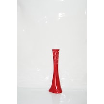 60 Cm Kırmızı Renk Delikli İşlemeli Desenli Uzun Sızdırmaz Vazo