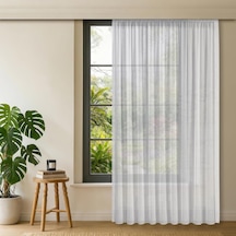 Fabric Design Lüks İpeksi Dokulu Bambu Kırışmaz Ütü Gerektirmez Optik Beyaz 500 X 270 Pilesiz 1 X 1 Yüksek Kaliteli Tül Perde Çok Renkli