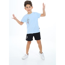Toontoy Kids Toontoy Erkek Çocuk Beıng Baskılı Şortlu Takım Mavi