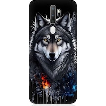 Oppo A5 2020 Uyumlu Yalnız Kurt Desenli Silikon Kılıf