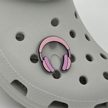 Crocs Terlik Süsü Ve Aksesuarı , Çanta Süsü Renkli Jibbitz Kulaklık Şeffaf 02 Görselli Figür Aksesuarı Lila-pembe-şeffaf