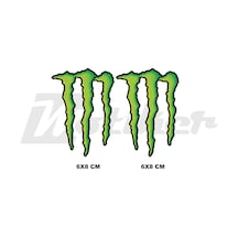 Monster Logo 6x8 Cm Tasarım Üretim Evrensel Sticker Etiket Modeli
