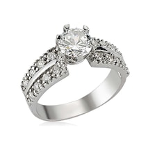 Gümüş Tek Taş Bayan Yüzük Wrg101213 Gümüş