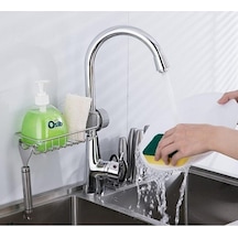 Mutfak Banyo Duş Musluk Üstü Rafı Sabun Sünger Askısı Raf Tek Kat Gri Diğer