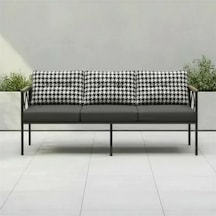 Safir 3'lü Kaz Ayağı Kırlent Bahçe,balkon,teras,cafe,çay Seti,oturma Grubu,koltuk Takımı,ofis Koltuğ Antrasit Siyah
