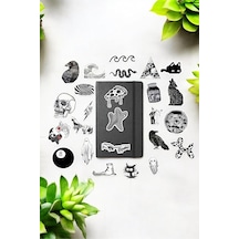 Black And White Paketi/bullet Journal Defter Çıkartma Ajanda Laptop Etiket, 8746876874987 Diğer