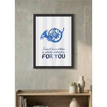 "mavi Fransız Kornası" Blue French Horn Ve Romantik Söz Çerçeveli Tablo - How I Met Your Mother