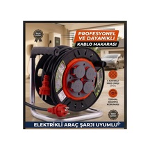 Araç Şarjı Uyumlu 3x4mm 13 Metre Hes Veya Öznur Kablolu Makara Sarim Ip54 - Uyumlu Halojen Fre Erkek Fişli Uzatma - 888455243