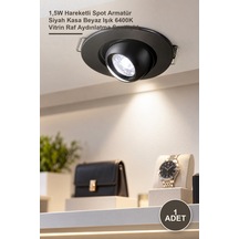 1 Adet Ct-5268sb Power Led Ufo Spot Ct-5268 Ufo Yıldız 1,5w Hareketli Spot Armatür Siyah Kasa Beyaz Işık 6400k Vitrin Raf Aydınlatma Spotlight Bey