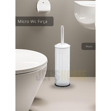 Jet's Home Paslanmaz Tuvalet Fırçası Mikro Wc Klozet Fırçası Beyaz Beyaz