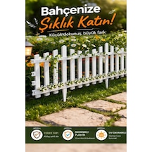 Greenova 2 Adet Bahçe Çiti Dekoratif Beyaz Plastik Çit Koruma Panel 1.08 Metre Beyaz 2 Adet