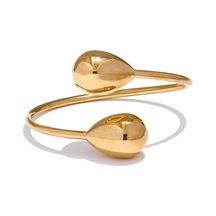 Altın Eetit Ayırt Edici Paslanmaz Çelik Su Damlası Manşet Ayarlanabilir Bilezik Bileklik Suya Dayanıklı Doku Metal Şık Takı Yeni Altın