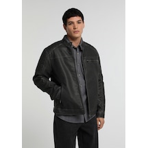 Colin's Colins Slim Fit Dik Yaka Fermuarlı Astarlı Erkek Siyah Mont Pu Cl1082070 Q1.v1 Blk