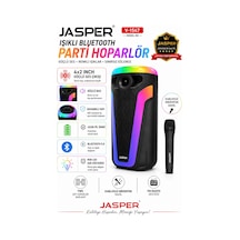 Jasper-1547 Işıklı Mikrofonlu Bluetooth Hoparlör Radyo-bt-usb-mic Uyumlu