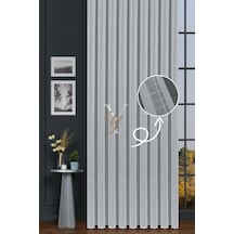 5504 Tül Perde V-02 Gümüş Gümüş