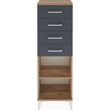 Arges Dolap Tek Raflı 4 Çekmeceli 44x30x134 Çam-antrasit Atlas Çam
