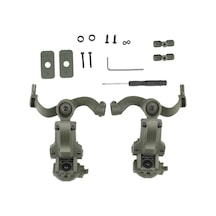 Vkemall Kask Kulaklık Rayı Montaj Aksesuarları Seti Gürültü Azaltma Taktik Kulaklık Rayı Yeşil