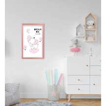 Bk Home Dream Big Little One Tasarımlı Dekoratif Pembe Ahşap Çerç (495493218)