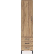 Hyperion Dolap 4 Raflı 3 Çekmeceli Tek Kapaklı 44x44x195 Çam-çam Çam