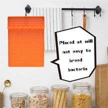 Ulzyvf Yan Turuncu Spatula Raf Matı, Izgara Yüksek Isıya Dayanıklı Barbekü Aleti 3'ü 1 Arada Turuncu