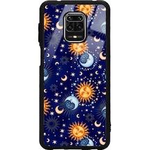 Xiaomi Redmi Note 9 Pro Ay Güneş Pijama Tasarımlı Glossy Telefon Kılıfı Siyah