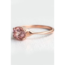 Pembe Kuvars Doğal Taşlı Yüzük - Ak0485