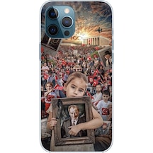 Apple Uyumlu iPhone 12 Pro Max  Atatürk Anıtkabir Baskılı Silikon Kılıf Renkli