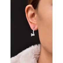 Papatya Silver 925 Ayar Gümüş Punk Rock Tarzı Balta Çivili Küpe