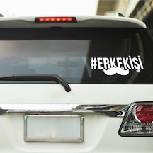 Hashtag Erkek Işi Tasarımlı Oto Stickeri Beyaz 18 20 Cm3528