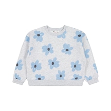 Civil Girls Çiçek Baskılı 6-9 Yaş Sweatshirt Karmelanj