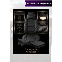 Nissan Qashqai 2023 Uyumlu Lüks Siyah Renk Premium 2 Adet Minder Ve Yastık