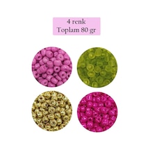 Dökme Cam Kum Boncuk Büyük Boy 6/0 4 Mm - 4 Renk - Toplam 80 Gram - Bnc412 Diğer