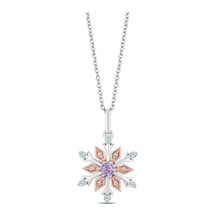 Pırlanta Ametist Blue Topaz Kar Tanesi Kolye