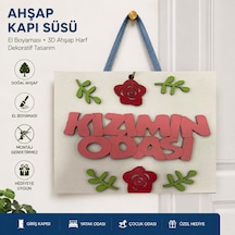 Ahşap Dekoratif Kapı Süsü Kızımın Odası Çok Renkli