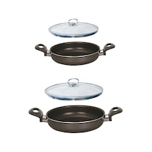 Mehtap Onyx Teflon Sahan Set 20+16 Cm Cam Kapaklı