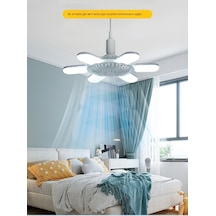 E27 Vidalı Fan Işığı Katlanabilir Tavan Fanı Işığı-beyaz