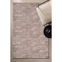 Villadia Home Textile Modern Desen Baskılı Dekoratif Kaymaz Taban Yıkanabilir Halı Yolluk Elit Şık Salon Oturma Odası Mutfak Koridor Antre Yatak Odası Halısı Yolluk Vd4056vizon